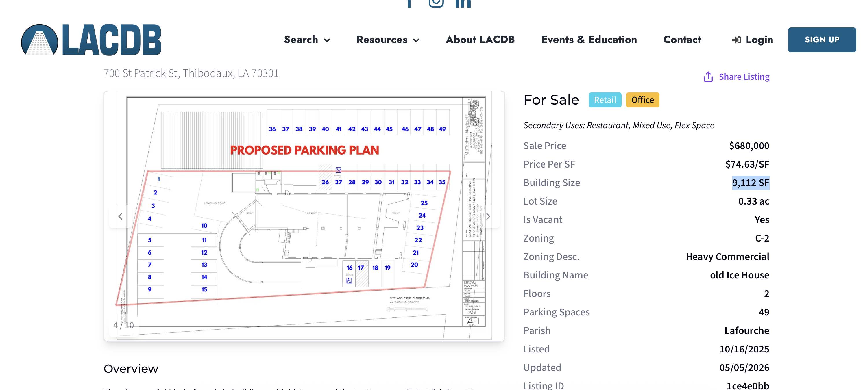 ice house listing parking plan